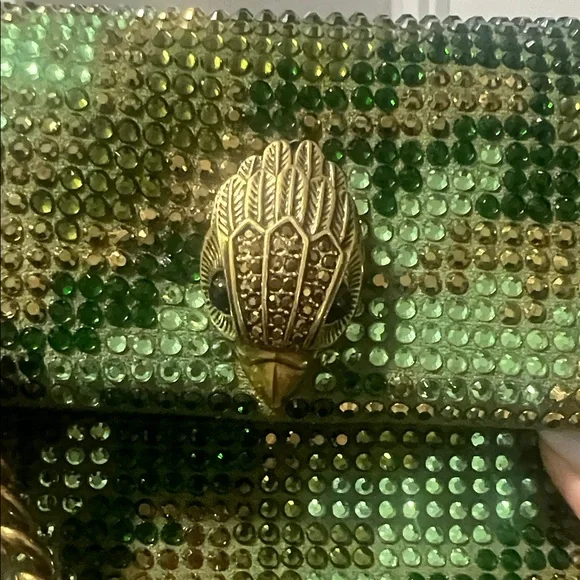 Kurt Geiger Kensington Green Beaded Chain Strap Bag - Picture 5 of 8